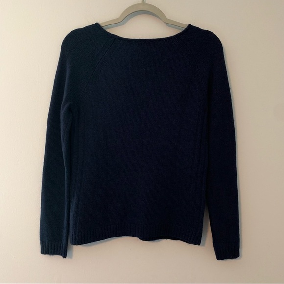 Women’s J. Crew dark blue wool blend knit raglan pullover sweater size small - Picture 6 of 6